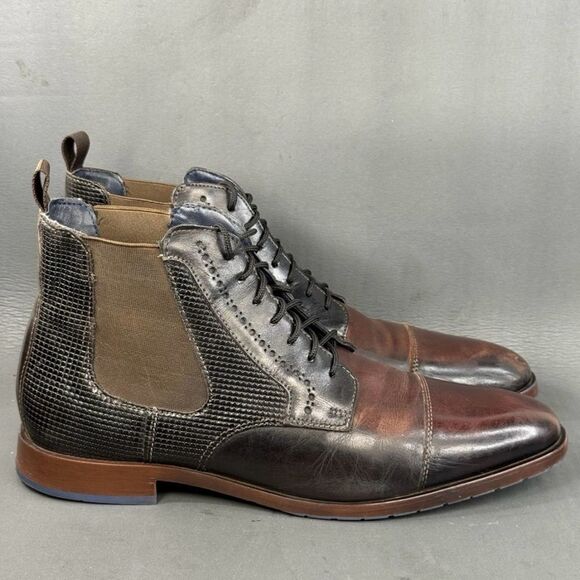 Stacy Adams Men’s Rafferty Cap Toe Lace-Up Boots Size 10 – Stylish Leather Dress